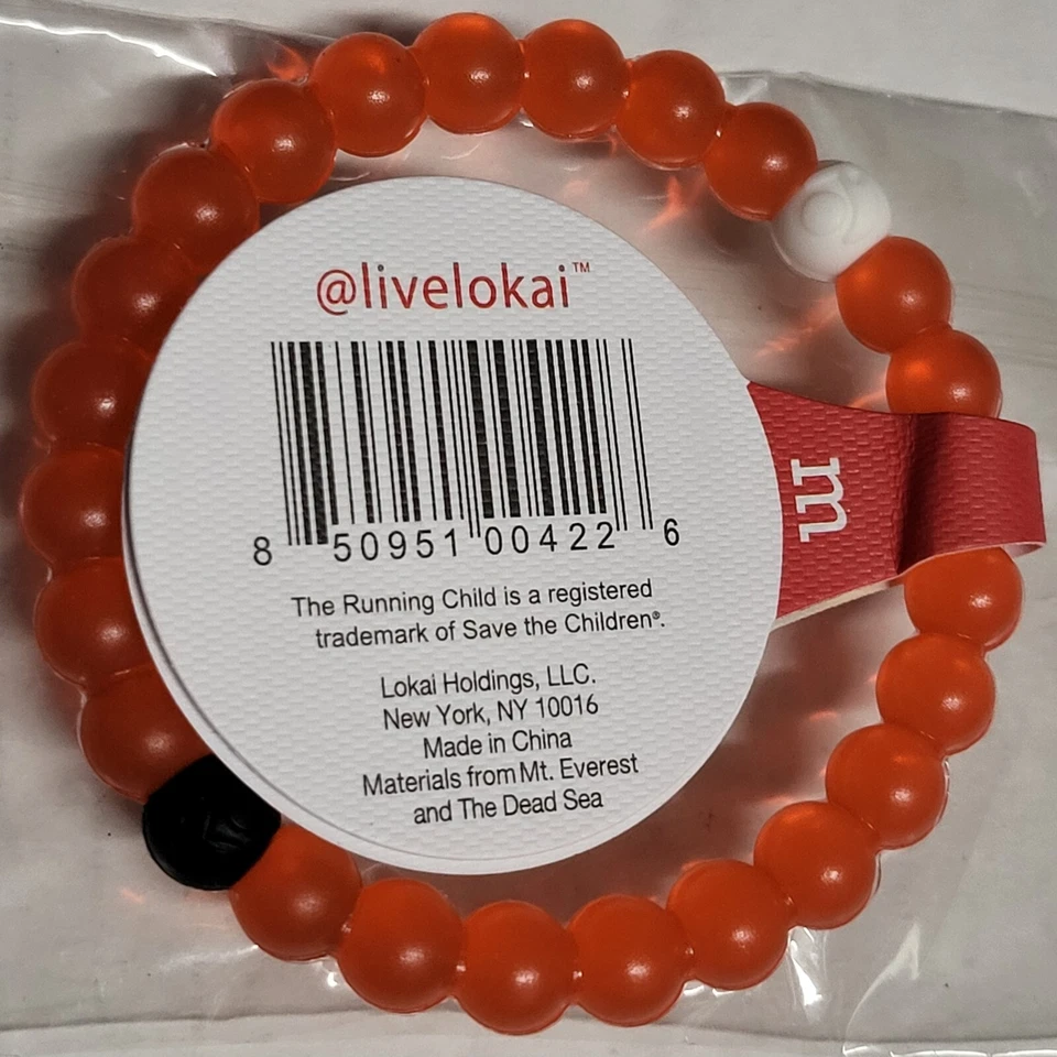 Pulsera Lokai Save The Children Cause Collection 6.5" M Silicona Naranja Coral Foto 2 de 2
