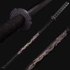 Lot of 2 Hardwood Practice Samurai Swords Black and Yellow Martial Arts Training