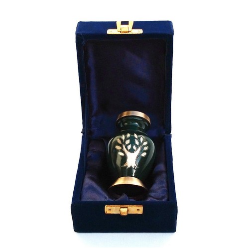 Aria Albero Di Vita Ricordo Urna – Piccolo Nero & Oro Ottone Cremazione per Huma - Foto 6 di 6