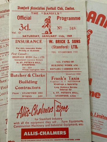 Stamford FC Lincs. home programmes 1960s 1970s 1980s Non League + Cup FREE POST - Picture 2 of 15