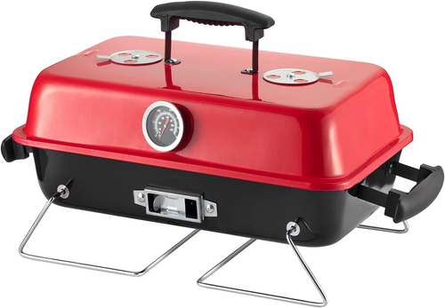 Portable Charcoal Grill, Tabletop Outdoor Barbecue Smoker, Small BBQ Grill for O