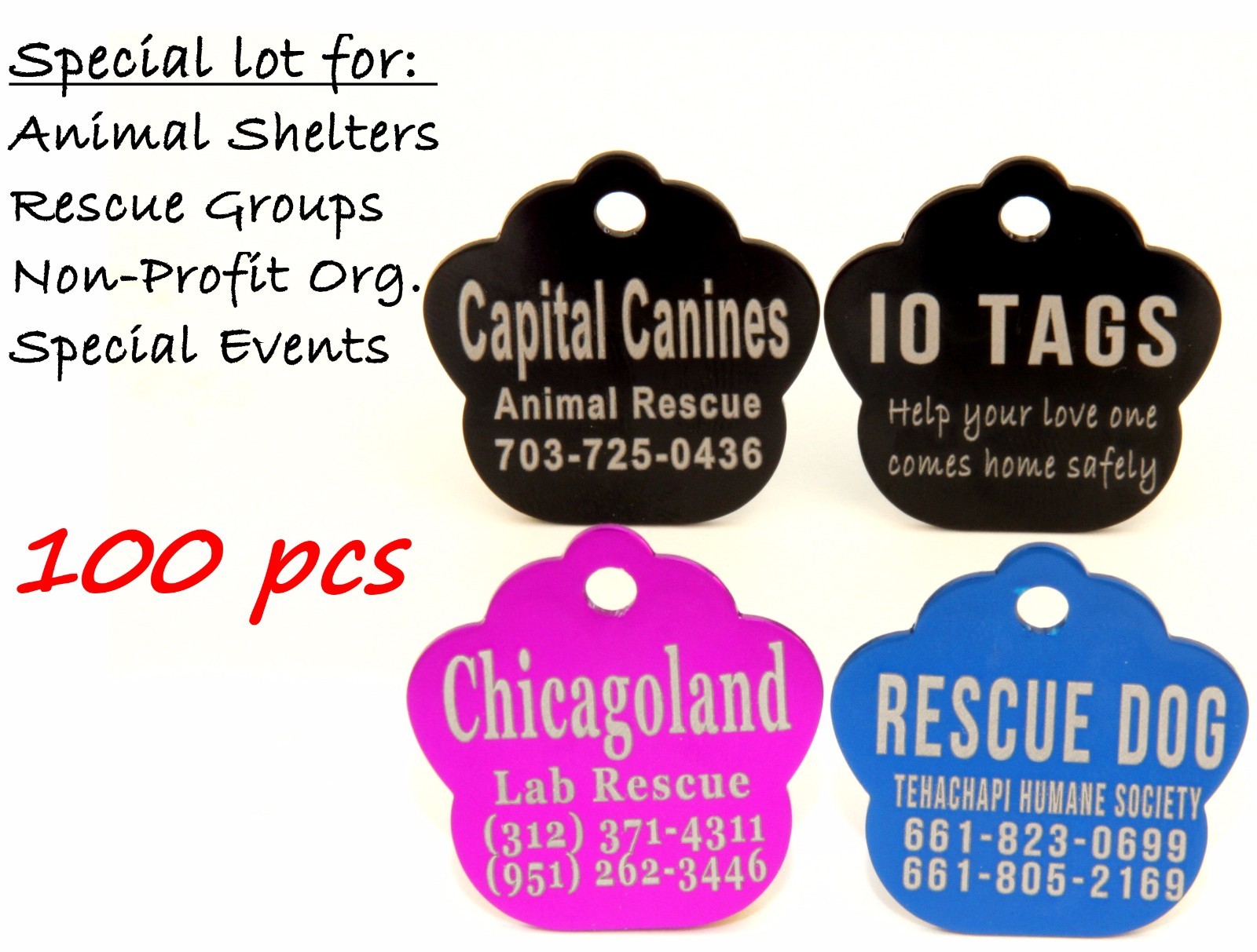 Lot pet. 10pcs tags.