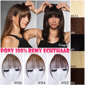 Clip In 100 Remy Echthaar Pony Luft Air Bangs Extensions Haarteil Dick Tressen Ebay