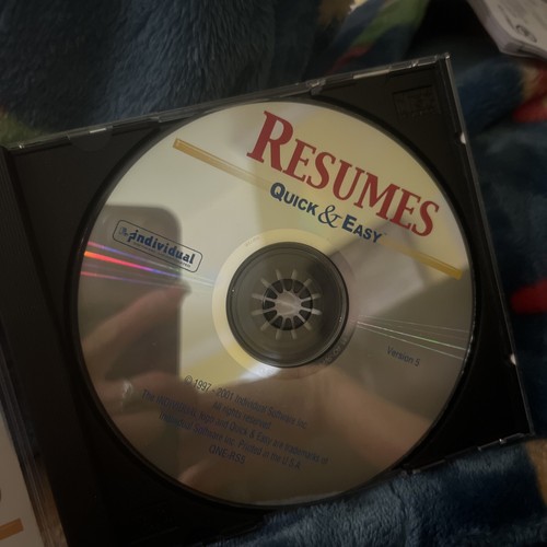 Resumes Quick & Easy 1999 Through 2000 Individual Software CD ROM - Picture 3 of 4