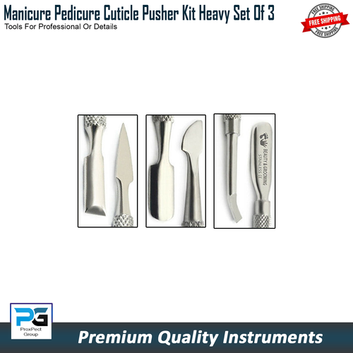 Cuticle Nail Pusher Trimmer Remover Nail Art Tool D Sided Manicure Pedicure X3 - Picture 9 of 9