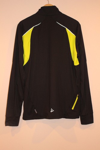 Craft Performance WP Stretch Running Softshell Men JACKET Black/Yellow LARGE NEW - Picture 2 of 4