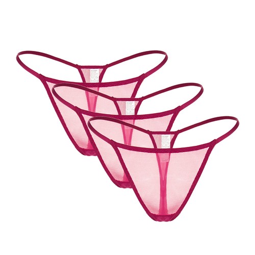 Paquete de 3 bragas de bikini de malla transparente sexy transparentes tiro bajo - Imagen 16 de 21