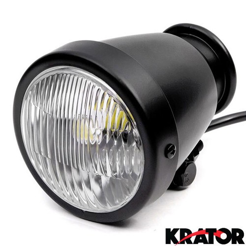 12V Black Universal Motorcycle 4.25" Bright LED Small Headlight High Low Light - Picture 2 of 8
