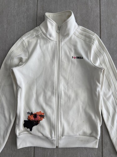 Adidas Sports Jacket I Love Ibiza Women’s Size 8 Full Zip Y2K Top Embroidery - Picture 3 of 15