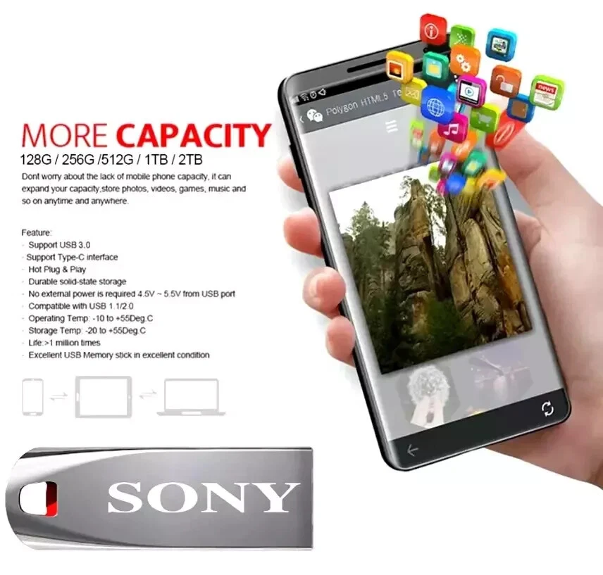 SONY High Speed 2TB USB 3.0 Metal Flash Drives - Image 4 of 4