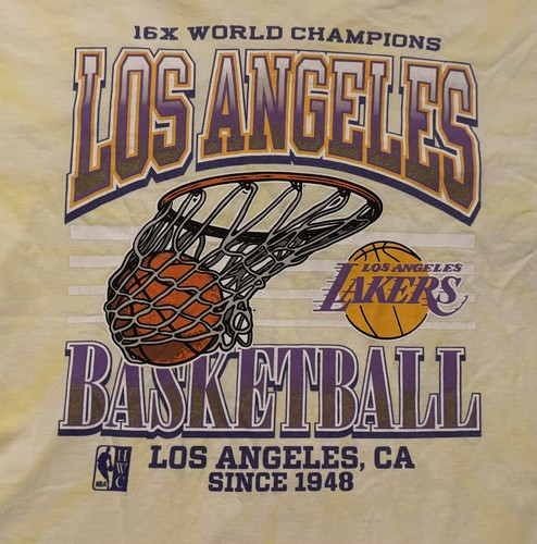 LA Los Angeles Lakers T-Shirt Yellow Tie-Dye M Mitchell & Ness Hardwood Classics - Picture 2 of 5