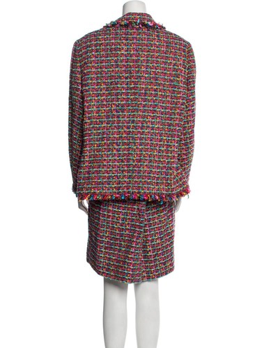 Escada Colorful Fringe Trim Tweed Suits ( Jacket and Skirt ) ( 46 ) - Picture 3 of 16