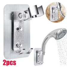 US 2Pcs Adjustable Bathroom Shower Head Holder Spray Wall Mount Handheld Bracket