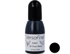 VersaFine Onyx Black Liquid Ink for Refreshing Stamping Inkpads 0.5 Fl Oz