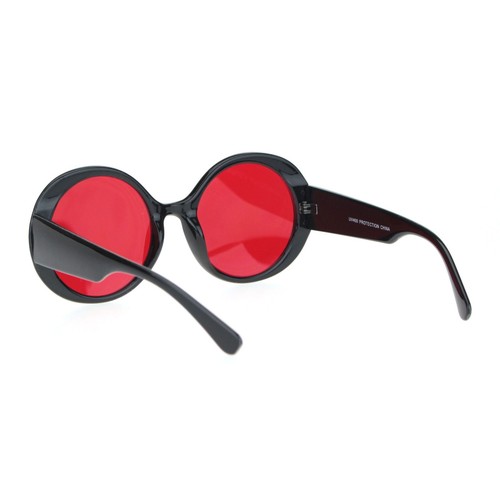 Womens Round Circle Mod Hippie Color Lens Plastic Wizard Sunglasses - Picture 15 of 21