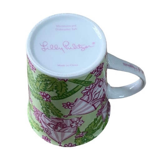 Lilly Pulitzer Latte Da Porzellan Becher 10oz Cabanarama Kaffee Tee Tasse Rosa Grün - Bild 7 von 8