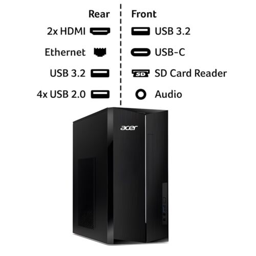 Acer Aspire TC-1785 Desktop PC Intel i5 14th Gen 16GB RAM 1TB Storage - Picture 6 of 6