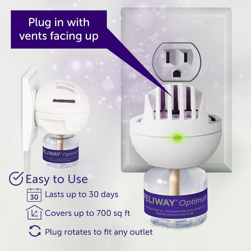 FELIWAY Optimum Cat, Enhanced Calming Pheromone Diffuser: 1 Diffuser & 2 Refills - Picture 5 of 12