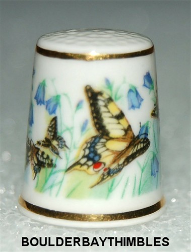 TCC THIMBLE - ROYAL SUTHERLAND 'Swallowtails and Harebells' 1989 ENGLAND - Picture 2 of 5