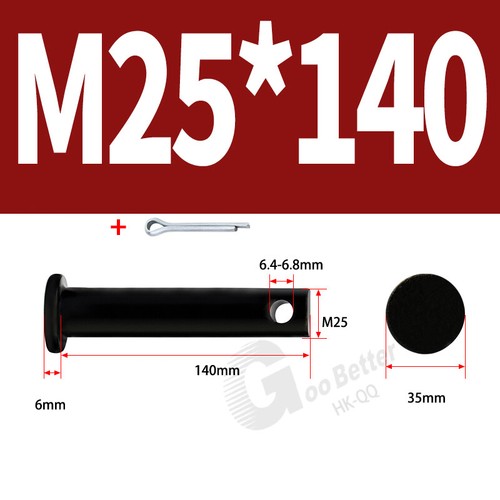 4mm 5mm 6mm 8mm 10mm to 30mm Clevis Pin Carbon Steel Hinge Pin Rigging Pin Black - Picture 183 of 199