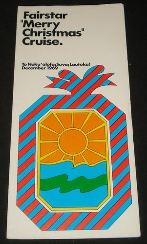 VINTAGE 1960s SITMAR FAIRSTAR FIJI CRUISE SHIP CHRISTMAS CRUISE TOURIST BROCHURE - 第 1/3 張圖片