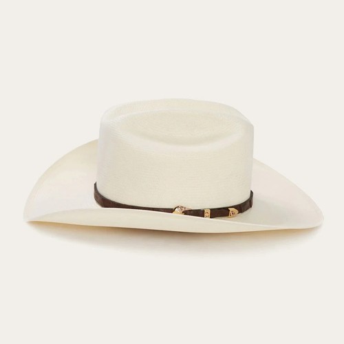 Sombrero de Paja Natural Stetson® 1000X Evilla De Oro 4" Ala Perfil 28 - Imagen 7 de 7