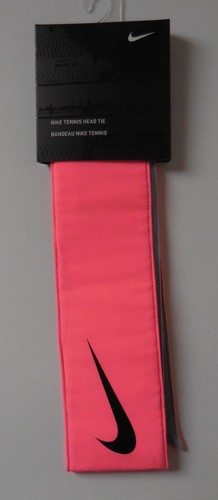 Nike Tennis Head Tie Adult Unisex Coral Pink/Black/Grey - Picture 4 of 6