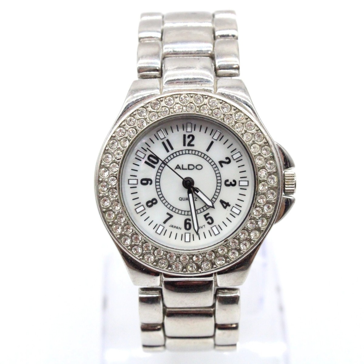ALDO Watch Womens Silver Tone Stainless Steel Rhinestones