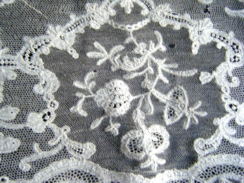 Antique end of 19c mixed Brussels bobbin lace handmade 6.5" x 1 y+13" one length - Picture 10 of 16