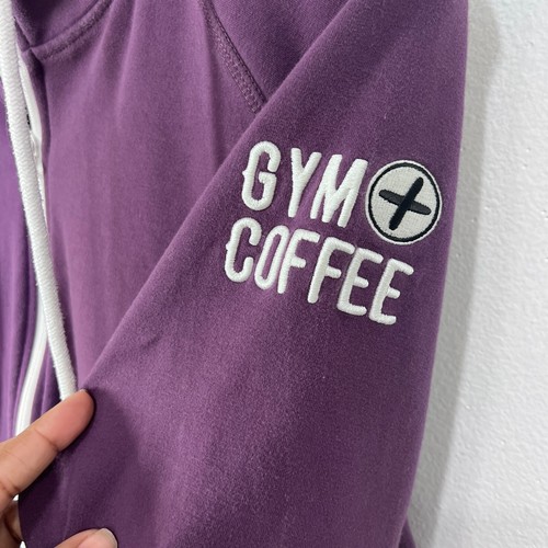 GYM + COFFEE Chill Zip Hoodie Damen XL Lila Langarm Super Weich Freizeit - Bild 5 von 9