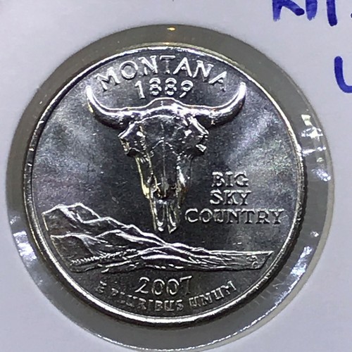 USA 1/4$ 2007 D 50 State Quarters Program Montana KM#396 CuNi UNC B2051