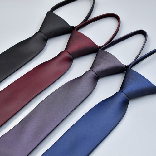 Men Classic 6cm Zipper Pre-tied Neckties Wedding Party Formal Neck Ties RS301 - Picture 3 of 14