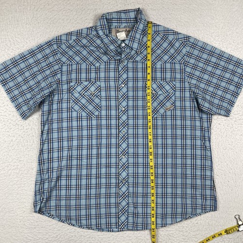 Wrangler Shirt Mens 2X Pearl Snap Wrancher Cowboy Western Farmer Outdoor Travel - Picture 7 of 10
