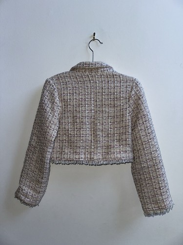 ZARA Mädchen Tweed Jacke & Skort 2-teiliges Set in Blush Pink/Creme Größe 9 - Bild 5 von 9