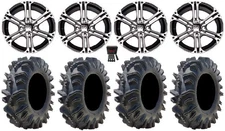 ITP SS212 14" Wheels Machined 29.5" Terminator Tires Yamaha Grizzly Rhino