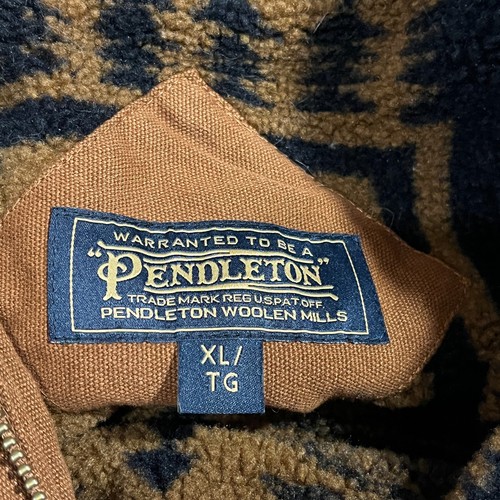 Pendleton Jacket Men XL Whiskey Brown Canvas Sherpa Lined Button Dry Goods Chore - Picture 4 of 13