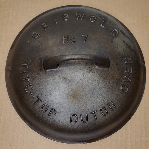 Vintage Griswold Tite Top n. 7 coperchio forno olandese solo 2604 B - Foto 2 di 16