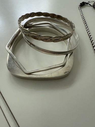 Lot of Sterling Silver Jewelry Necklace Bangles Bracelet Earrings - Bild 7 von 7