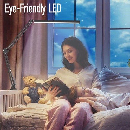 Modern Eye-Caring Drafting Lamp - 10 Brightness Levels & Adjustable Arm - Picture 7 of 9
