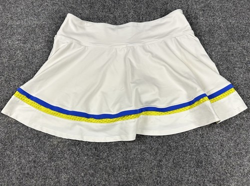 Lija Womens Elite Banded Arena Skort Size Small White Sulpher/Bluejay Trim - Picture 6 of 7