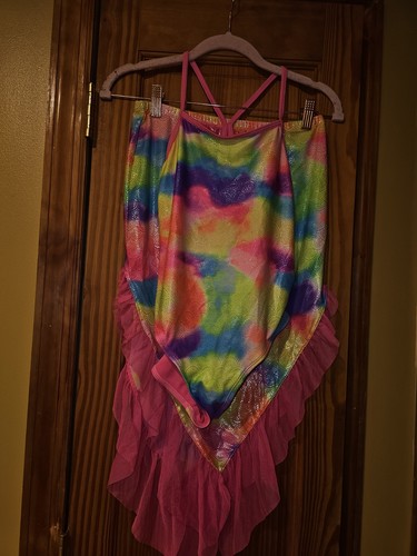 Wonder Nation Niñas Grandes Talla XL 14-16 Sirena 2 Piezas Traje de Baño Conjunto Arco Iris Tiedye - Imagen 1 de 8