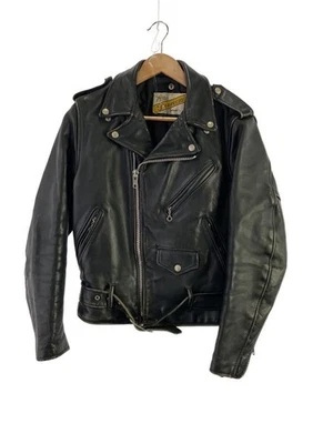 Schott Double Riders Chaqueta 34 Cuero Negro 4017 - Imagen 1 de 4