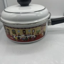 VILLEROY & BOCH LAPLAU DESIGN NAIF ENAMEL SAUCEPAN 2QT Home Kitchen Vintage