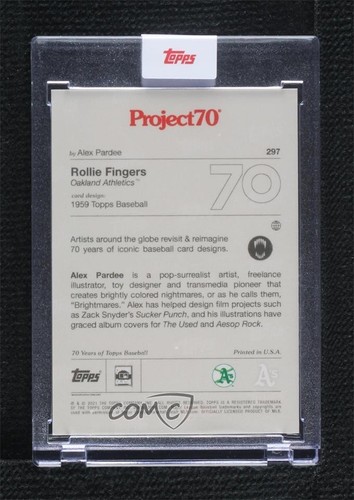 2021 Topps Project 70 Online Exclusive /6147 Rollie Fingers Alex Pardee #297 HOF - Picture 2 of 4
