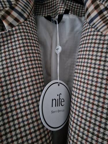 Chequered Womens Coat Jacket Size 10 Brown Beige Smart Casual BNWT Brand New π€ - Picture 7 of 15