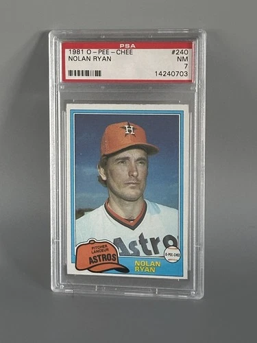 1981 O-Pee-Chee #240 Nolan Ryan PSA 7 NM HOF Astros Canadian Baseball Card
