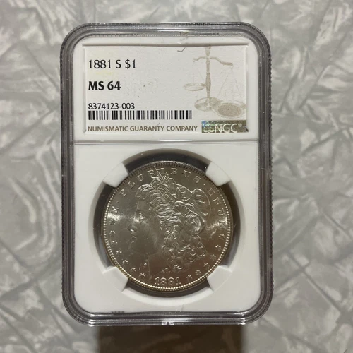 1881 S Morgan Silver Dollar NGC MS 64