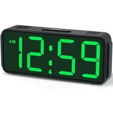 Small Battery Powered Digital Alarm Clocks for Bedrooms Bedside, Cordless Tin...