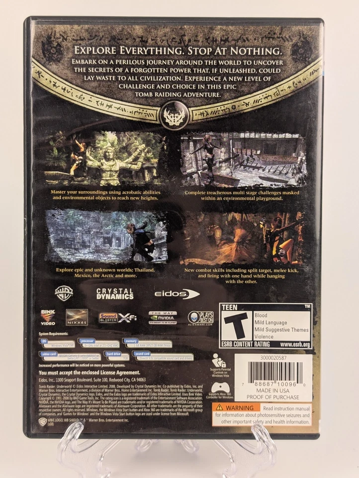 Tomb Raider Underworld (Windows PC, 2008) Instruction DVD-ROM Video Game TESTED - Image 2 of 4