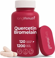 Quercetin 1000mg with Bromelain 200mg - 120 Vegetarian 120 Count (Pack of 1) 